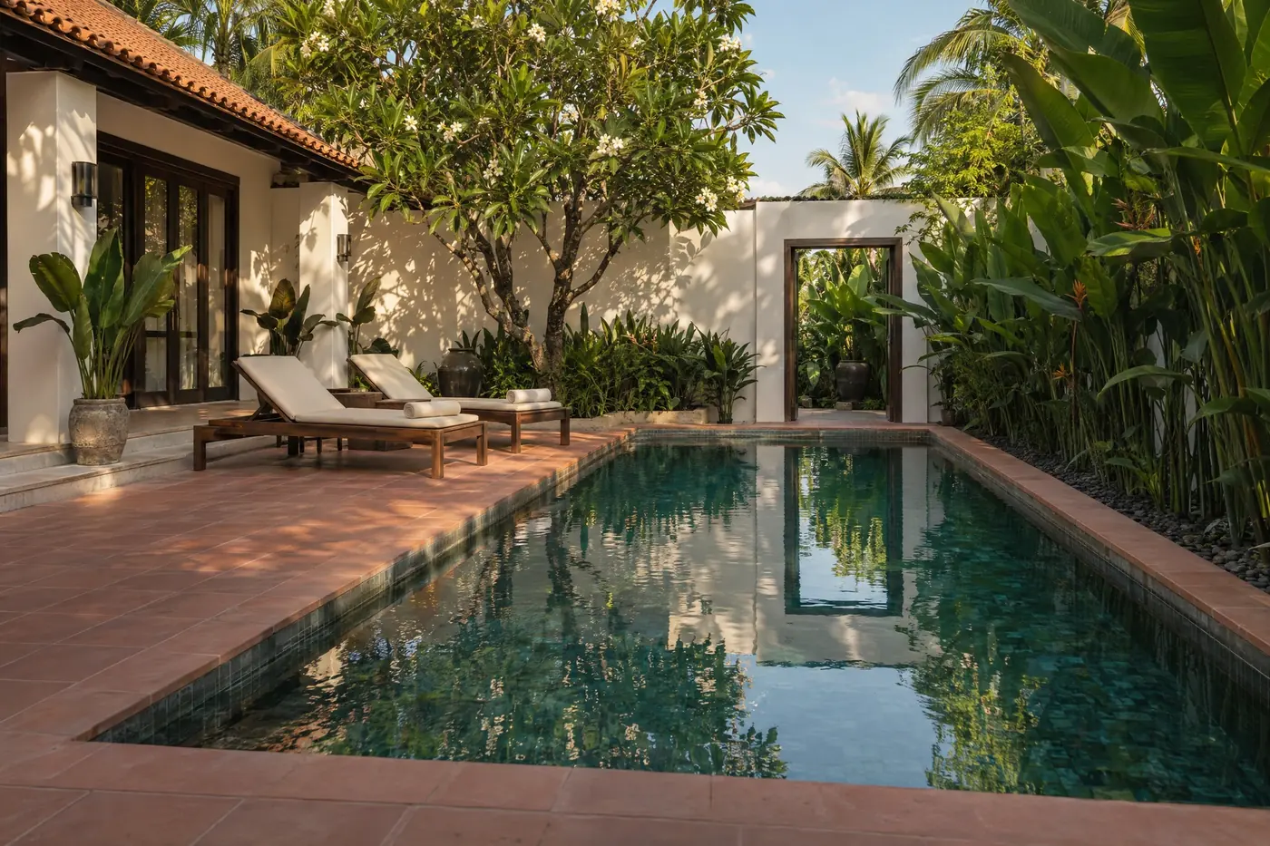 Private pool villa courtyard